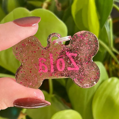 Glitter Girl Dog Tag