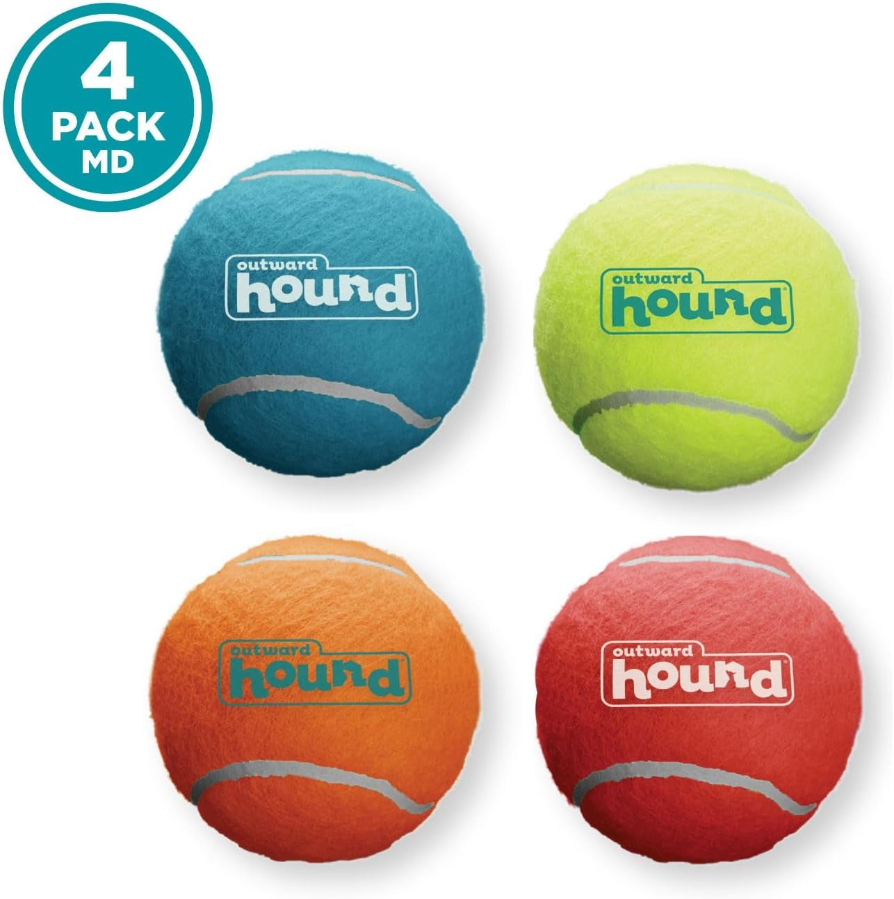 Fetch Dog Toy with Squeaker Balls, Medium Size - Set of 4