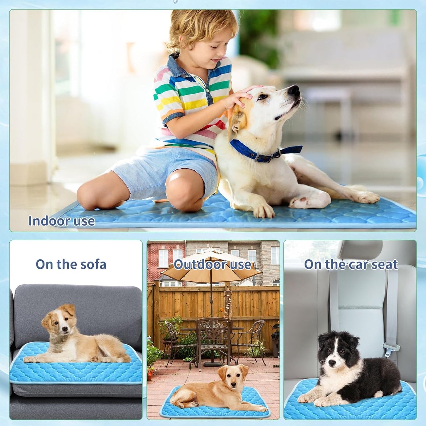 Dog Cooling Mat for Dogs Non-Toxic Self Cooling Pad & Easy Clean in Hot Summer Medium 27X20In