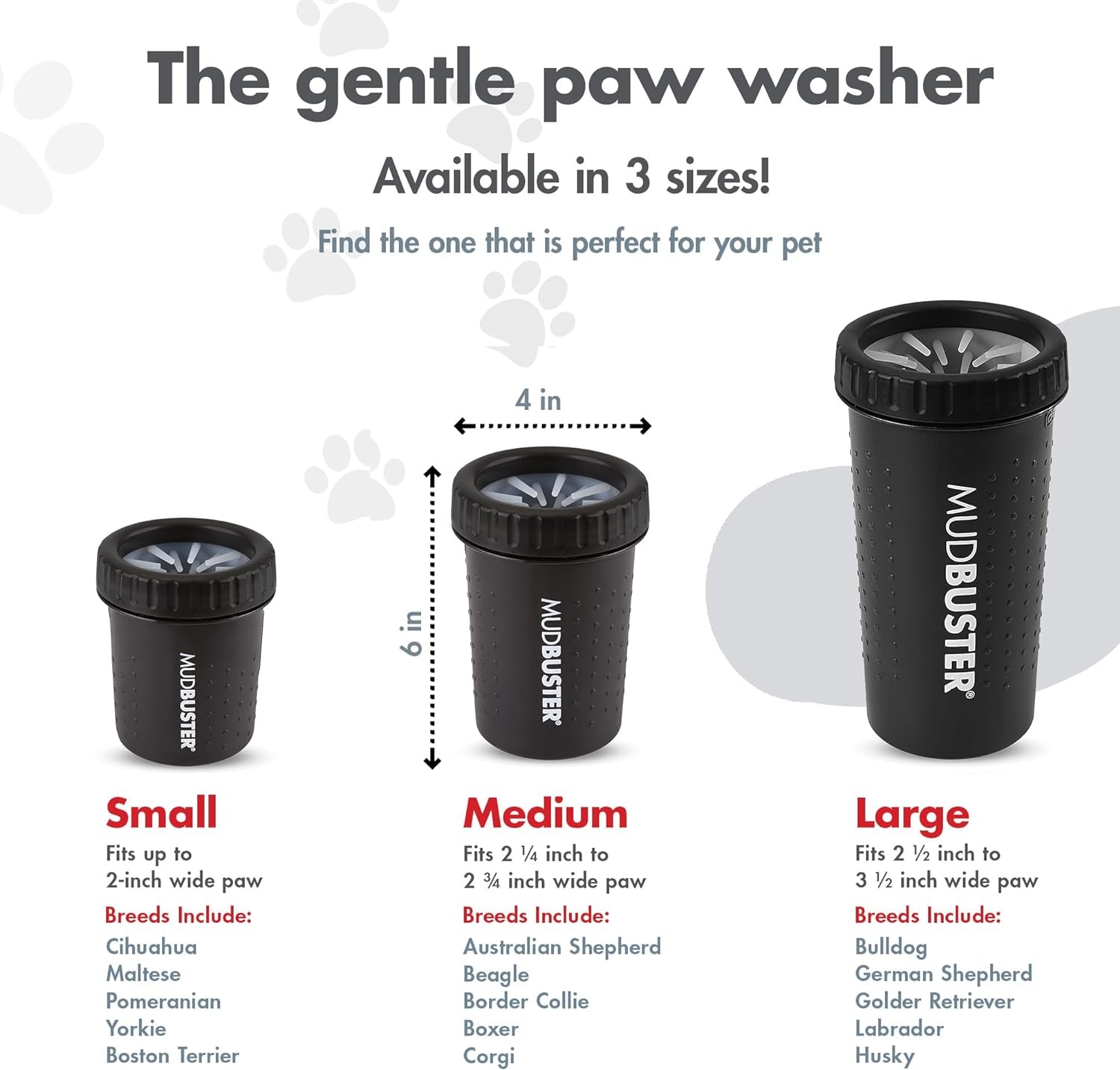 Mudbuster Portable Dog Paw Cleaner, Medium, Matte Black Special Edition Paw Cleaner for Dogs, Premium Quality Pet Supplies and Dog Accessories