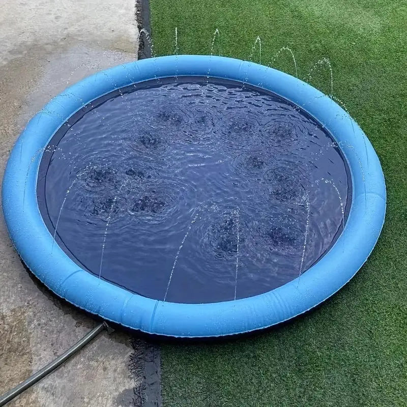 Foldable Pet Swimming Pool, Summer Inflatable Water Sprinkler Play Mat for Dogs & Cats, Dog & Cat Grooming Supplies, Cat Products for Gift