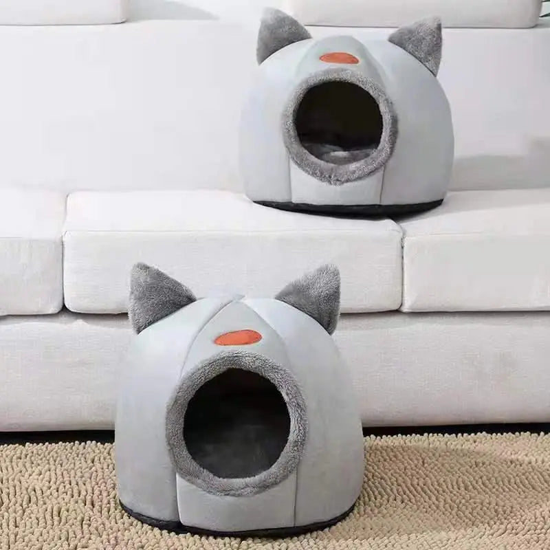 Cat House, 1 Count Cute Cat Bed, Small Pet House with Soft Cushion, Foldable Pet House for Cats & Dogs, Pet Supplies