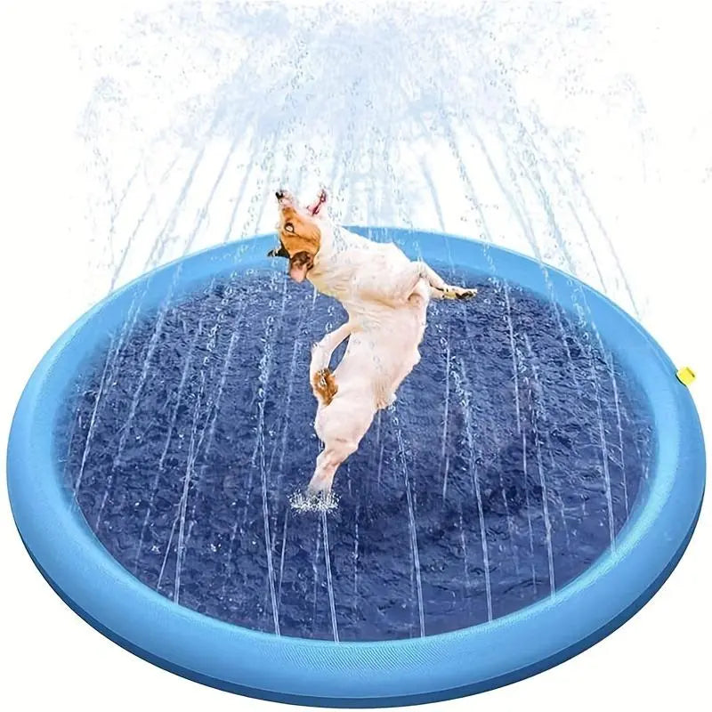 Foldable Pet Swimming Pool, Summer Inflatable Water Sprinkler Play Mat for Dogs & Cats, Dog & Cat Grooming Supplies, Cat Products for Gift