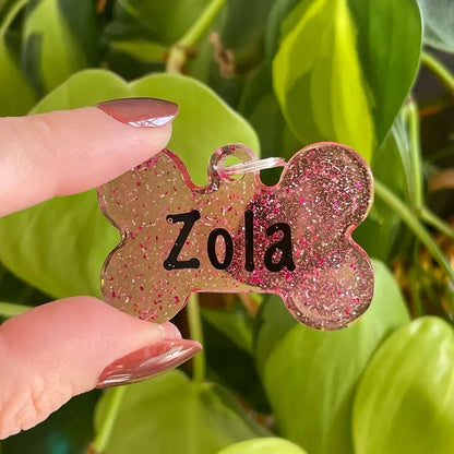 Glitter Girl Dog Tag